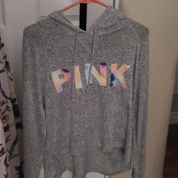 PINK Victoria's Secret Gray Relaxed Long Sleeve Sweatshirt - Picture 1 of 3